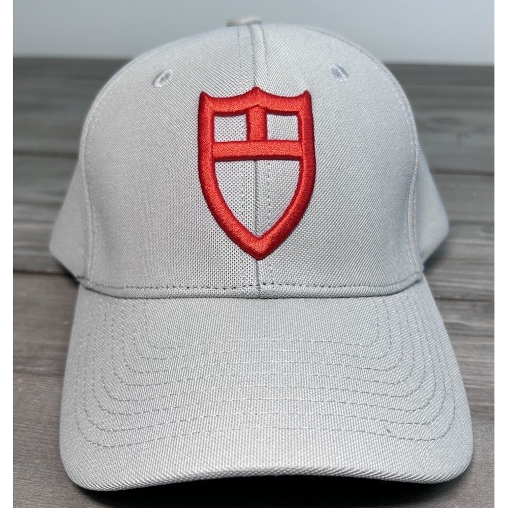 TUDOR Watches Gray Hat Cap Red Embroidered Shield Logo Adjustable Strapback
